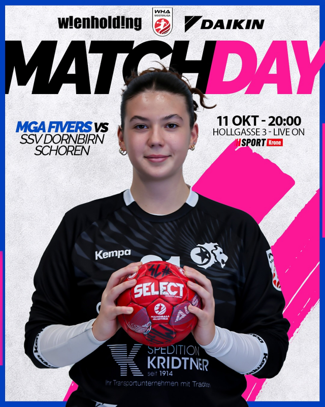 🔥 MGA MATCHDAY XXL 🔥

Vier Teams. Ein Verein. Ein Ziel. 💙
Am Samstag wird Hollgasse 3 zum Treffpunkt der #MGAFamily – mit U14, U16, U18 & WHA hintereinander! 💪

🎨 Face-painting für die Minis
☕️ Bar geöffnet
🙌 Stimmung garantiert

Kommt vorbei, feuert an & macht mit uns einen echten MGA-Tag in der Halle! 💥

#mgafivers #handballaustria #womenshandball #handball #MGAFamily