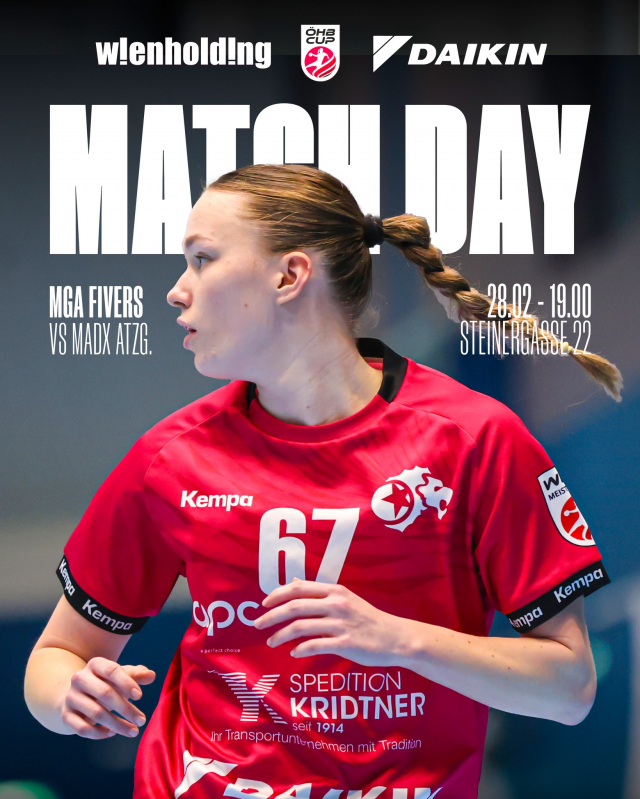 🔥🏆 ÖHB CUP – HALBFINALE! 🏆🔥

Nur noch ein Schritt trennt uns vom großen Finale.
Alles oder nichts. Derby. K.o.-Spiel.

🗓 Samstag, 28.02.2026
🕖 19:00 Uhr
📍 Atzgersdorf
MADx WAT Atzgersdorf 🆚 MGA Fivers

90 Minuten Kampf. 60 Minuten Herz.
Ein Ziel: FINAL-EINZUG.

Gemeinsam. Laut. Unaufhaltsam.
MGA bis zur letzten Sekunde! 💙🦁

#mgafivers #handballaustria #womenshandball #handball #MGAFamily 💙🦁