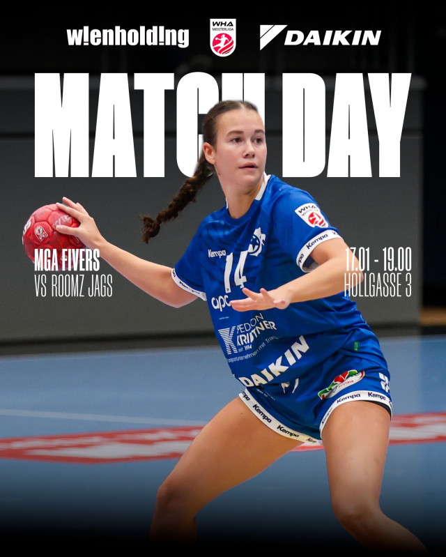 🔥 MGA Fivers – Heim- & Auswärtswochenende! 🔥
Wir brauchen euch in der Halle! 💙🦁

🗓 Samstag, 17.01. – Hollgasse
🕔 17:00 – WHA MEISTERLIGA U18
MGA Fivers 🆚 roomz JAGS WVB
🕖 19:00 – WHA MEISTERLIGA
MGA Fivers 🆚 roomz JAGS WVB

🕒 15:15 – WU13
MGA Fivers 🆚 MADx WAT Atzgersdorf /2

🗓 Sonntag, 18.01.
🕦 11:30 – ÖHB Elite Cup WU14 (Hollgasse)
MGA Fivers 🆚 Union St. Pölten
🕐 13:00 – ÖHB Elite Cup WU16 (Hollgasse)
MGA Fivers 🆚 Union St. Pölten

🕛 11:45 – WU12 (Atzgersdorf)
MADx WAT Atzgersdorf 🆚 MGA Fivers

🕔 17:00 – RL (Auswärts)
Perchtoldsdorf Devils 🆚 MGA Fivers

ALLE IN DIE HALLE – gemeinsam für MGA! 💙🦁

#mgafivers #handballaustria #womenshandball #handball #MGAFamily 💙🦁