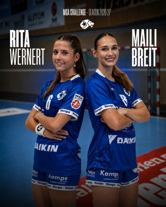 𝗛𝗢𝗖𝗛𝗞𝗔𝗥Ä𝗧𝗜𝗚𝗘 𝗩𝗘𝗥𝗦𝗧Ä𝗥𝗞𝗨𝗡𝗚 𝗙Ü𝗥 𝗗𝗜𝗘 𝗪𝗛𝗔 𝗖𝗛𝗔𝗟𝗟𝗘𝗡𝗚𝗘. 💙🦁

Maili Breit und Rita Wernert bleiben bei MGA und verstärken unser WHA-Challenge-Team. Zwei erfahrene Spielerinnen mit viel WHA-Erfahrung, Qualität und Talent für unsere erste Saison in der zweithöchsten Spielklasse Österreichs.

Starke Verstärkungen für den nächsten Schritt! 💪 #mgafivers #handballaustria #womenshandball #handball #mgafamily